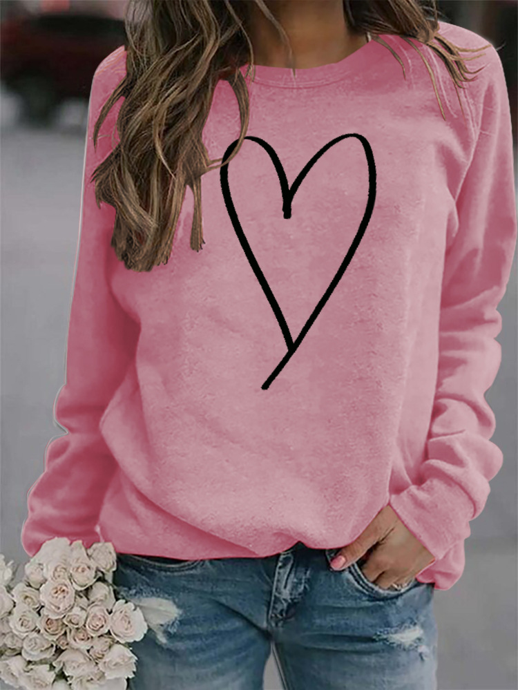 Mujeres Sudadera Manga Larga Sudaderas Con Capucha Y Sudaderas Impresión Moda Forma De Corazón display picture 20