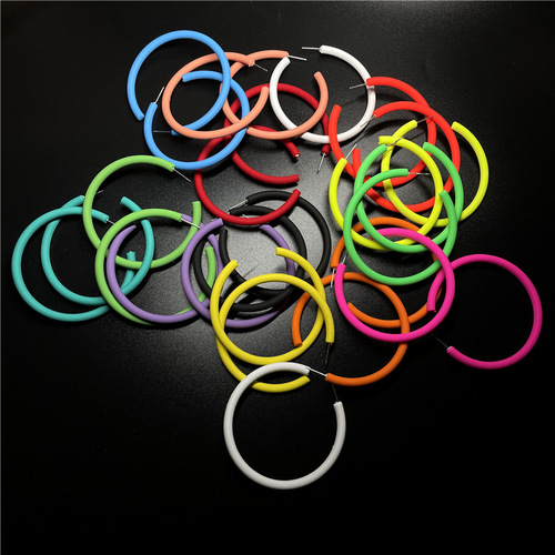 European and American style personalized street earrings women's hoop C-shaped earrings 925 silver needle fashionable exaggerated non-pierced ear clips