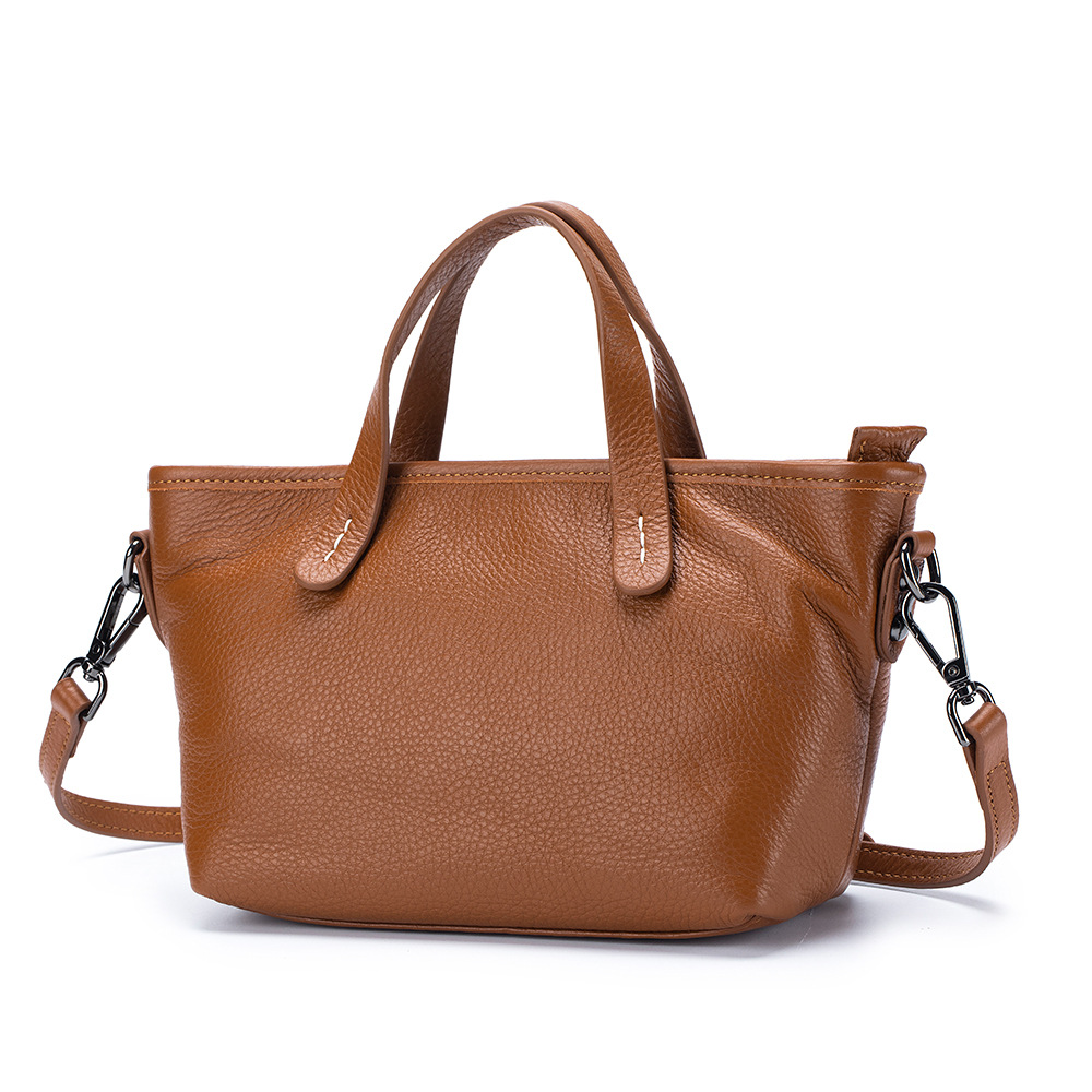 New Fashion Women's Handbag Top Grain Cowhide Crossbody Bag Large Capacity Commuter Bag Genuine Leather Texture Tote - Thumbnail 8