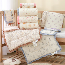 婴儿卡通褥子垫子枕头儿童纱布棉花枕芯宝宝垫被幼儿园床垫午睡枕