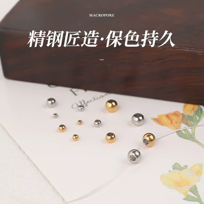 steel beads diy bracelet round Zərgərlik ara hissələri