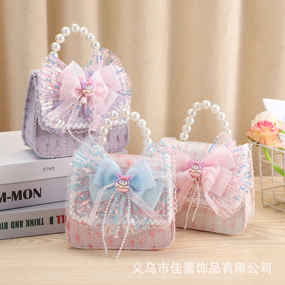 Bolsos Infantiles, Bolsos Cruzados de Moda de Verano, Bolsos de Mano con Perlas para Niñas, Bolsos de Princesa, Monederos Pequeños Estilo Chanel, Bolsos de Hombro al por Mayor