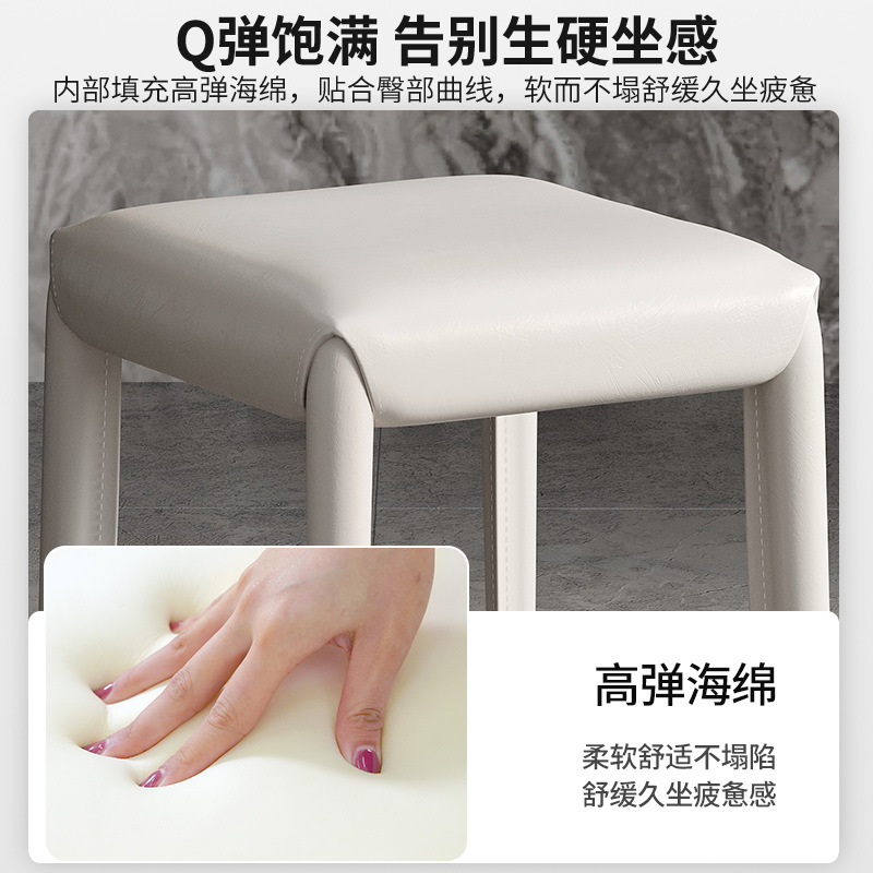 Taburetes italianos para tiendas de hierro forjado pueden apilarse para el hogar de reserva para la nueva casa de reubicación para ocupar el espacio de taburetes de comedor apilados