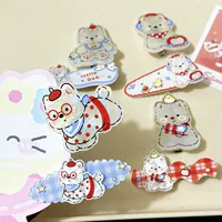 Картонная милая акриловая заколка для волос, заколки для волос бренда, челки, аксессуар для волос