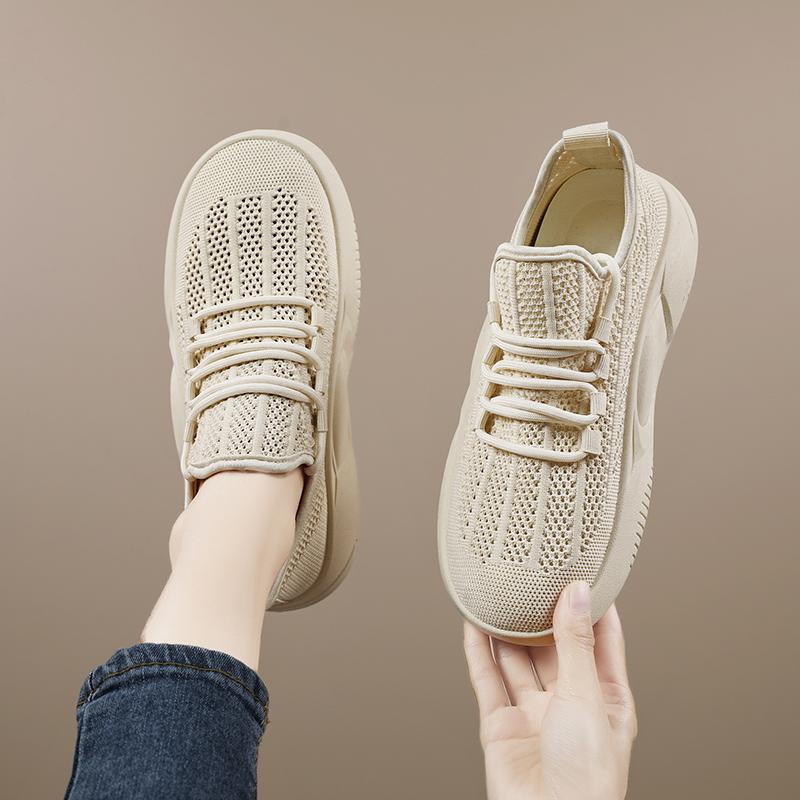 Zapatos blancos de malla transpirable de verano de 2025 zapatos delgados antideslizantes de suela suave no cansados zapatos para mujeres