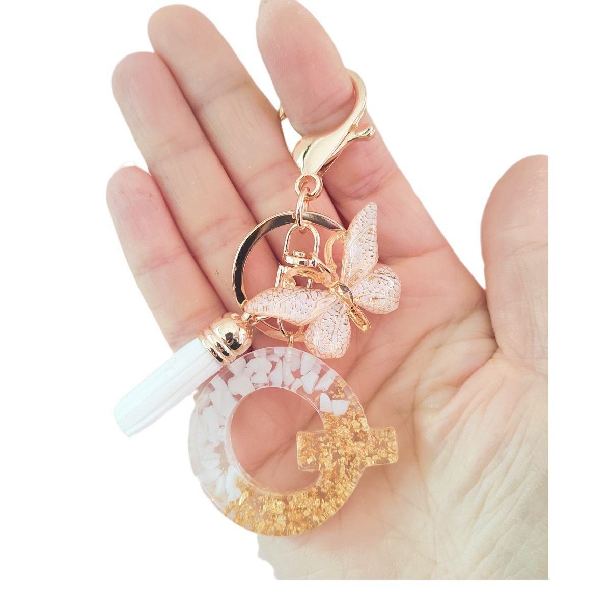 Venta caliente transfronteriza e-commerce carta llavero colgante europeo y americano moda joyería accesorios mariposa borla clave colgante