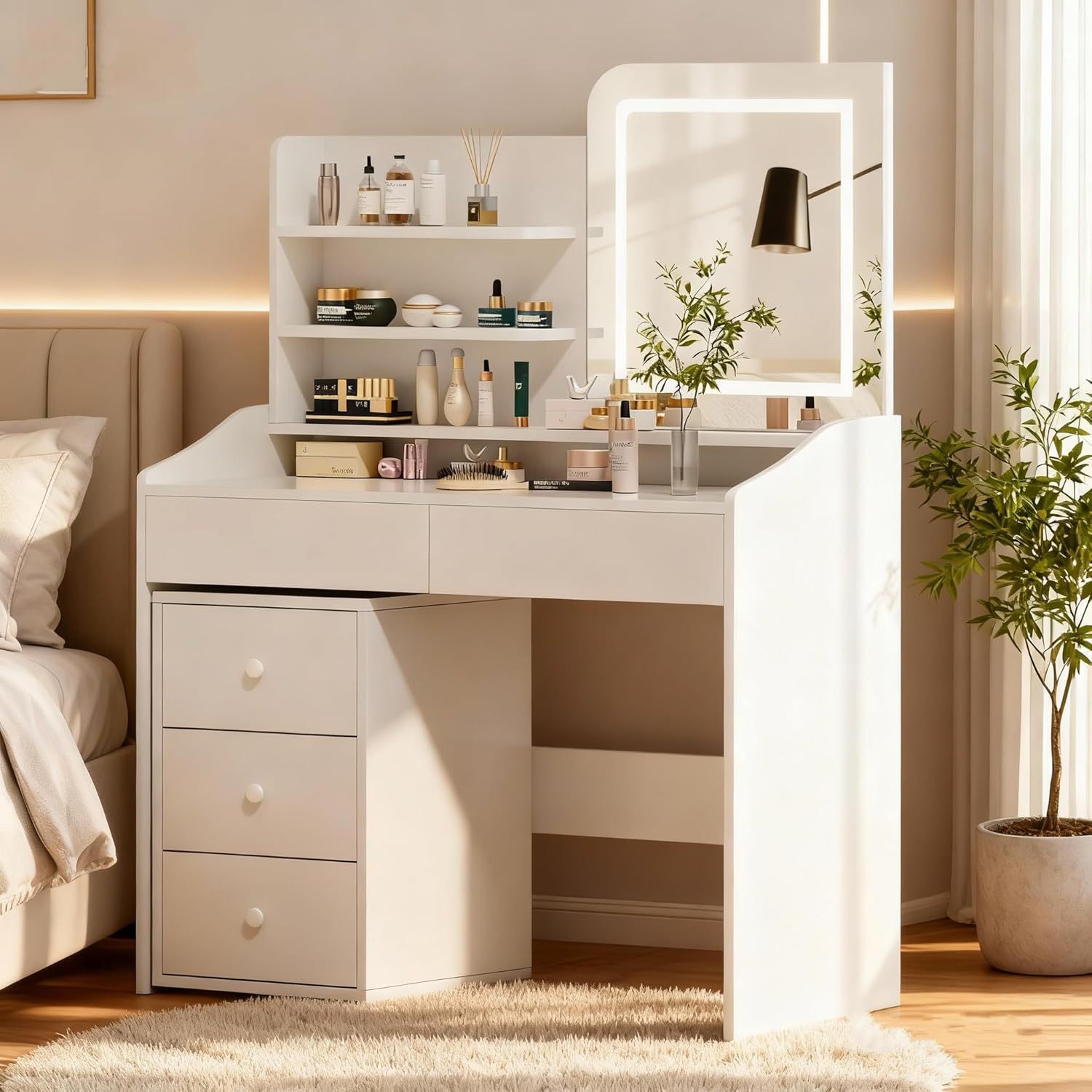 New Dressing Table Modern Simple Bedroom Small Apartment Storage Cabinet Integrated Dressing Table Internet Celebrity Dressing Table Dressing Cabinet