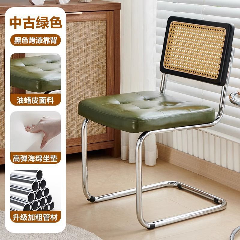 Sillas de caña de tela flexible sillas de comedor de diseño de hogar nórdico simples sillas de comedor de café en línea sillas medievales casuales de hotel image 13