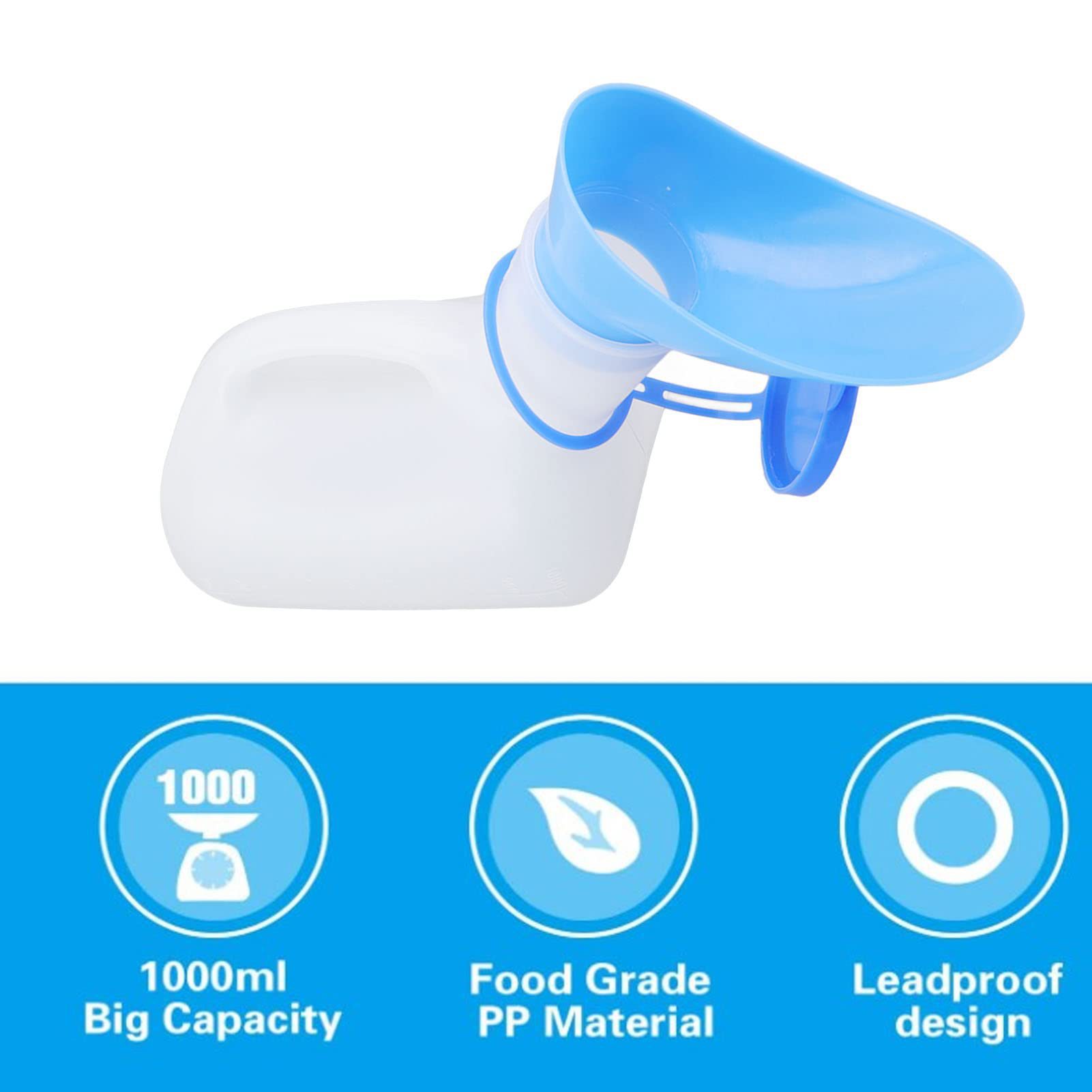 Portable Toilet Urinal for Men and Women, Pee Bottle with Lid and Funnel, Suitable for Elderly and Patients