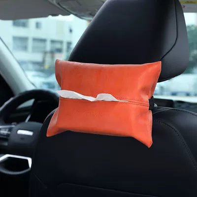 Car tissue box/set creative hanging car tissue box - flame-orange