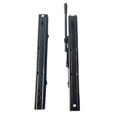 Car seat extension with single locking anti-slip rail, universal slide track for engineering vehicle seats, retrofit track for forklift seats (Other vehicle seats) - black-extended-version-straight-head-all-car-series