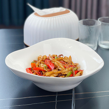 酒店中厨纯白中式不规则异形深碗特色创意冷菜盘子凉菜意境菜餐具