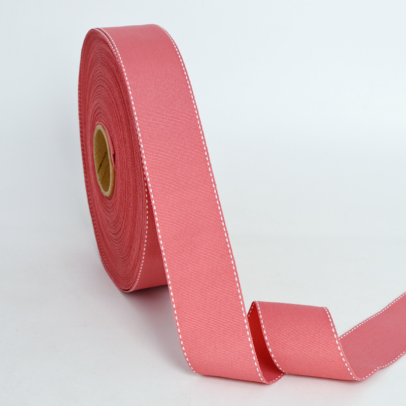 Cinta de poliéster acanalado personalizada al por mayor, punto de puente, punto de salto, caja de cinta, cinturón de borde, accesorios de ropa, cinta de rosca, cinta de bricolaje