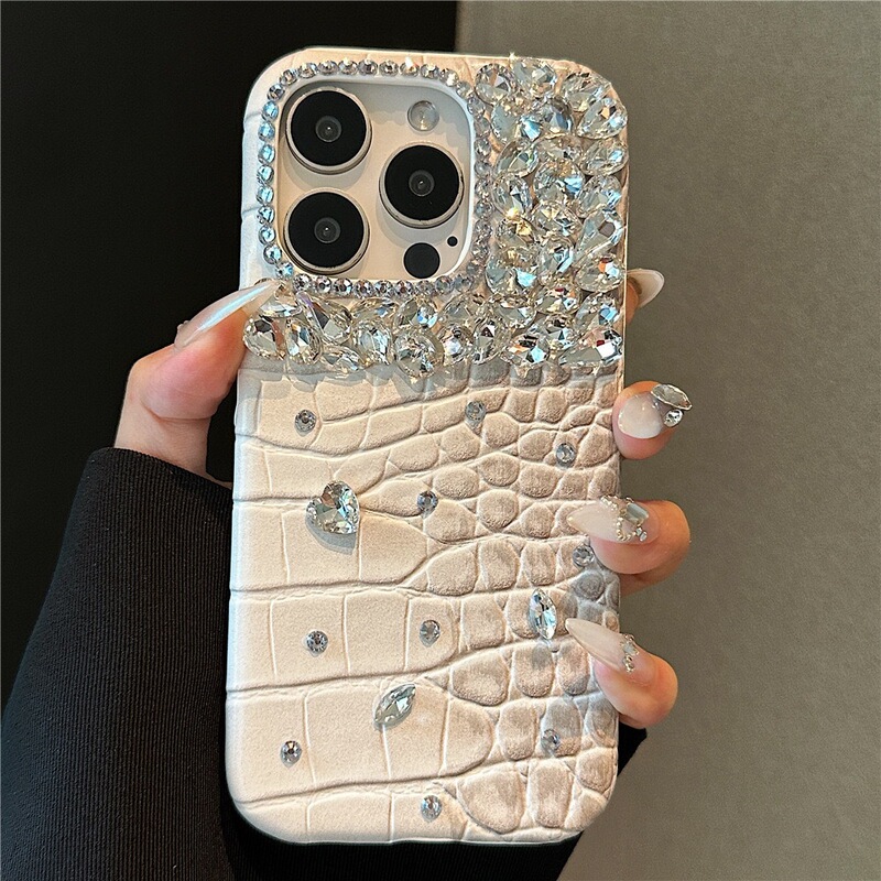 High-End Luxury Crocodile Leather Pattern Rhinestone Case Suitable for iPhone 16 Pro Max, Apple 15, New Model 14, 17 High-End Luxury Crocodile Leather Pattern Rhinestone Case Suitable for iPhone 16 Pro Max, Apple 15, New Model 14, 17