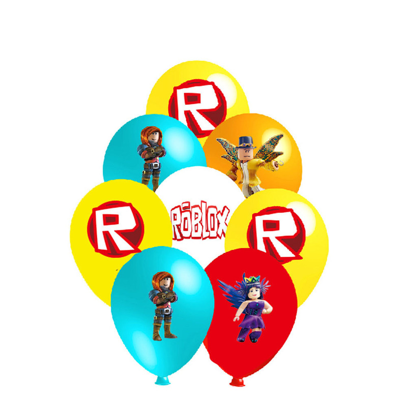 新款虚拟世界主题派对装饰Roblox沙盒拉旗气球吹龙蛋糕派对用品|undefined