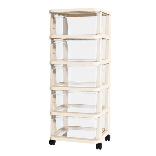 Household multi-layer plastic drawer-type transparent storage box snack storage box children's toy storage cabinet storage cabinet