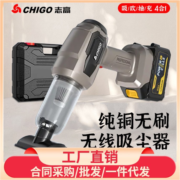 Chigo 무선 리튬 배터리 자동차 진공 청소기 휴대용 소형 대형 흡입 초강력 자동차 진공 청소기