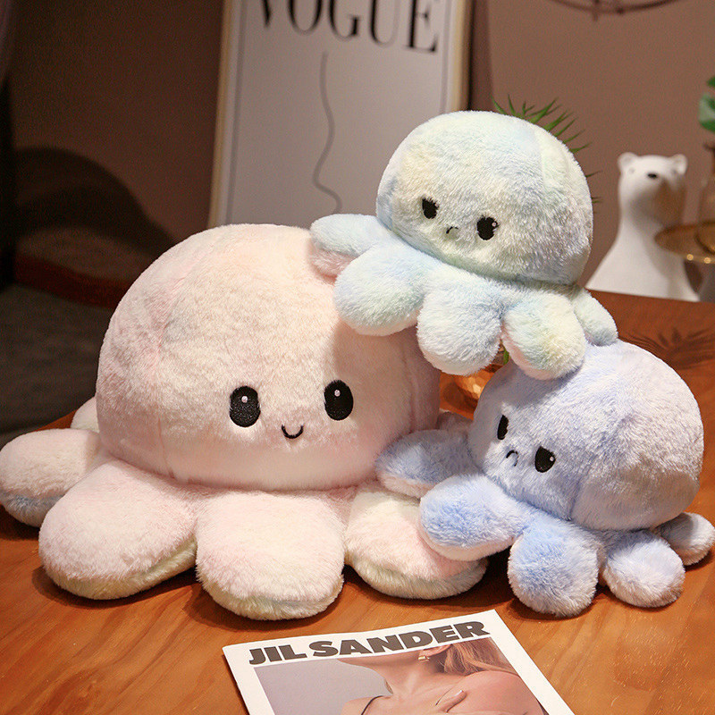 Nuevo tie-dying doble cara cara de flip octopus muñeca pulpo muñeca almohada sofá almohada al por mayor image 2