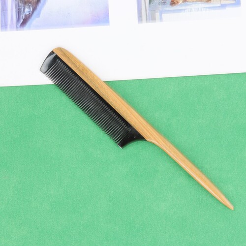 Green sandalwood pointed tail comb hair highlighting comb hair cutting comb children's hair braiding green sandalwood pointed comb