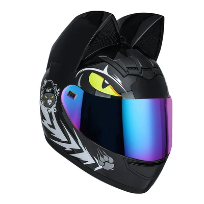 Motosiklet kaskı (dəbilqə) — All Seasons, Rider Motorcycle Helmet - hot-blood-cat-phantom-lenses-s