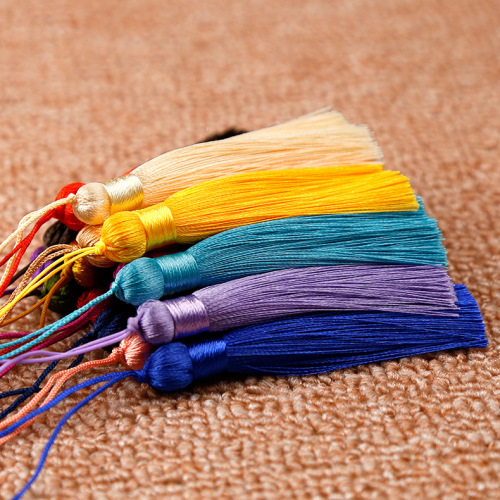 Small Number 8cm Tassel Chinese Knot Bookmark Tassel Drop Ancient Style Polyester Ice Silk Tassel DIY Accessory Wholesale
