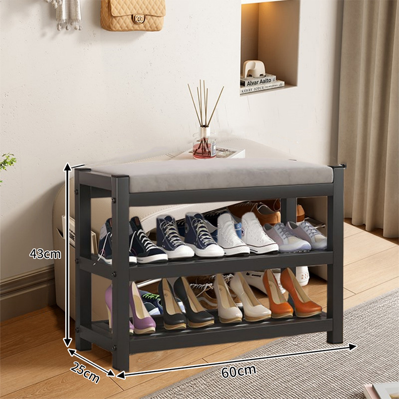 "블랙 그레이 60cm" 신발 스툴