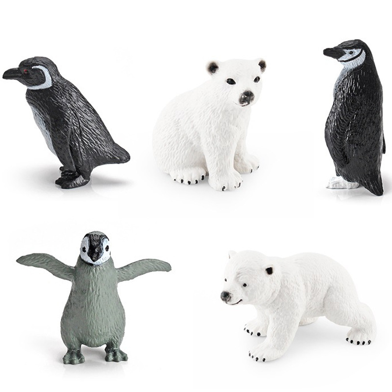 Amazon simulación animal polar modelo traje Oso Polar pingüino hielo casa decoración de escritorio juguete
