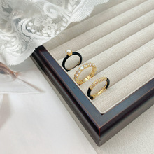 小众镀金复古指环镶嵌高级感彩色珐琅珍珠戒指锆石饰品女轻奢套装