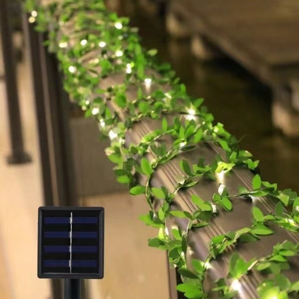 Transfronterizos lights stringed hojas verdes tigre trepador vides hiedra atmósfera decoración solar cable de cobre ahorro de energía