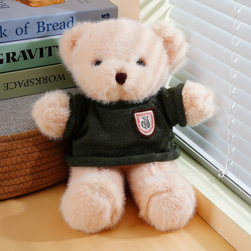 Doble párpado oso de peluche máquina de agarre muñeca visón terciopelo abrazo oso muñeca regalo corporativo juguete de peluche logo