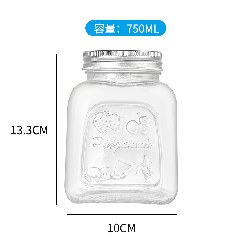 批发家用酱菜瓶便携密封带盖蜂蜜瓶黄桃罐头果酱瓶厨房泡菜分装瓶|undefined
