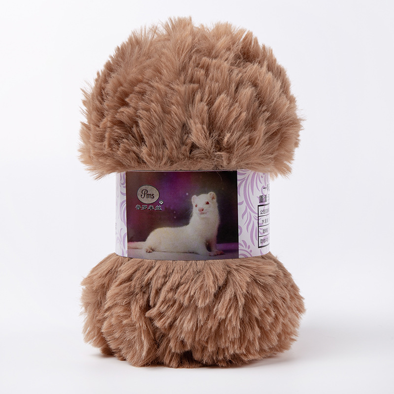 Imitación de visón terciopelo grueso lana tejida a mano DIY Imitación Piel terciopelo visón terciopelo sombrero bufanda manta hilo al por mayor