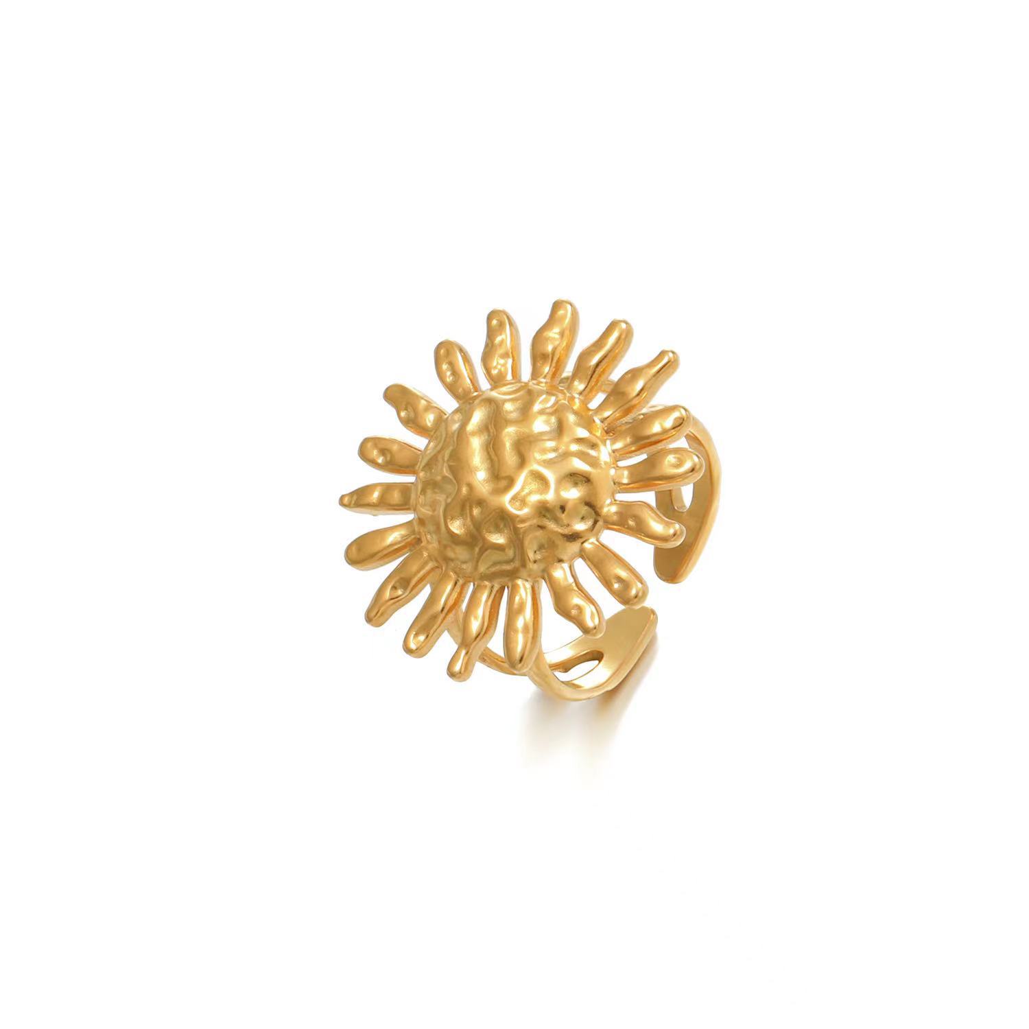 Simple Style 304 Stainless Steel Geometric Heart Shape Flower Women's Open Rings display picture 7