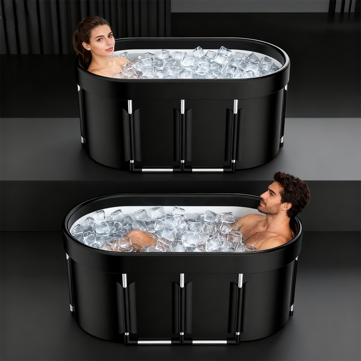 Cubo de baño plegable de gran venta transfronterizo con anillo de aire, cubo de baño de hielo para adultos, cubo de baño para bebés, cubo para remojarse, cubo para bañarse.