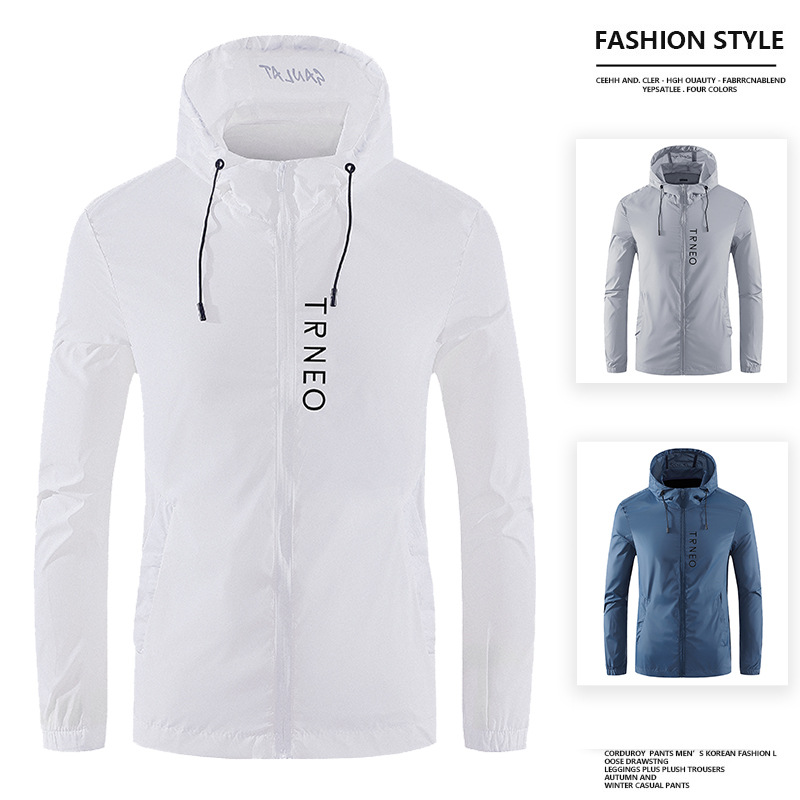 Men's Sun Protective Hooded Jacket Quick Drying Ice Silk Top_voghion.com