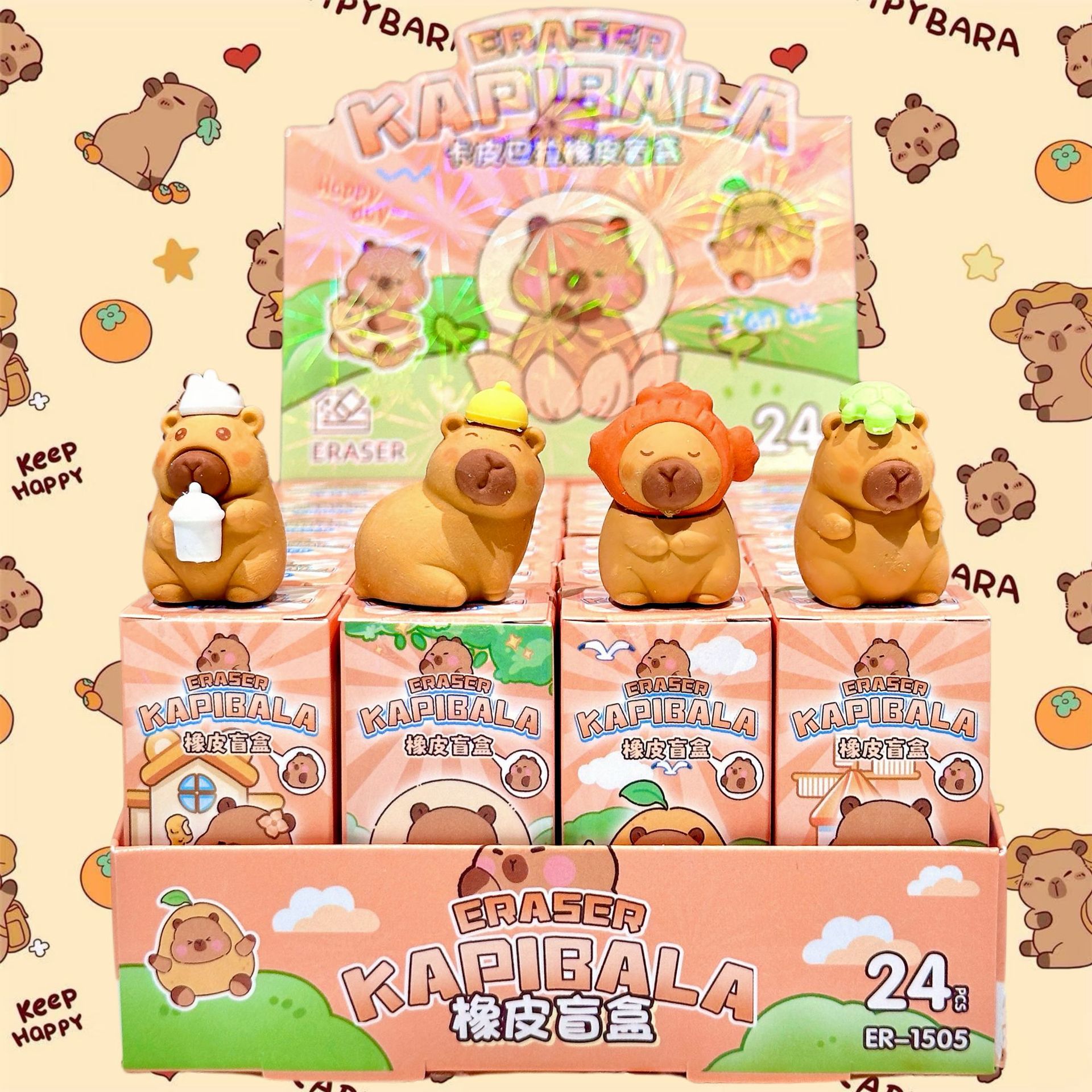 new capabala rubber blind box cute cartoon capybara shape eraser clean student reward gift