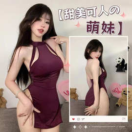 蜜之恋情趣内衣性感和服制服吊带睡裙紧身衣免脱激情诱惑套装透视