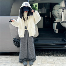 女童棉服2025新款儿童加厚冬装保暖洋气夹棉撞色连帽棉衣外套棉袄