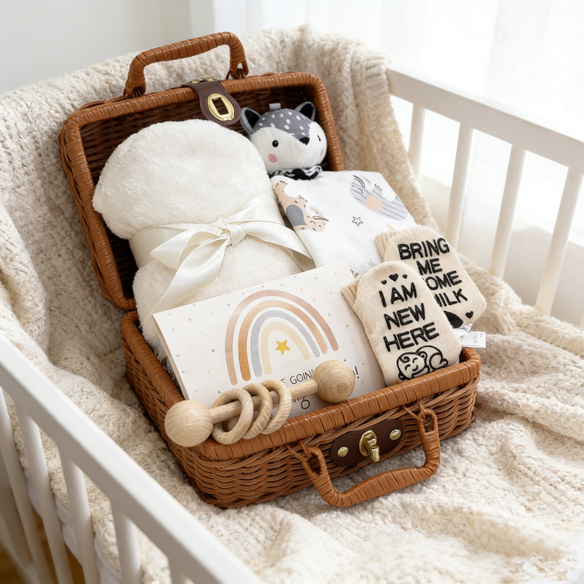 Amazon Baby Shower Gifts Newborn Baby Gift Basket Comfort Toys Full Moon Gift Gift Box