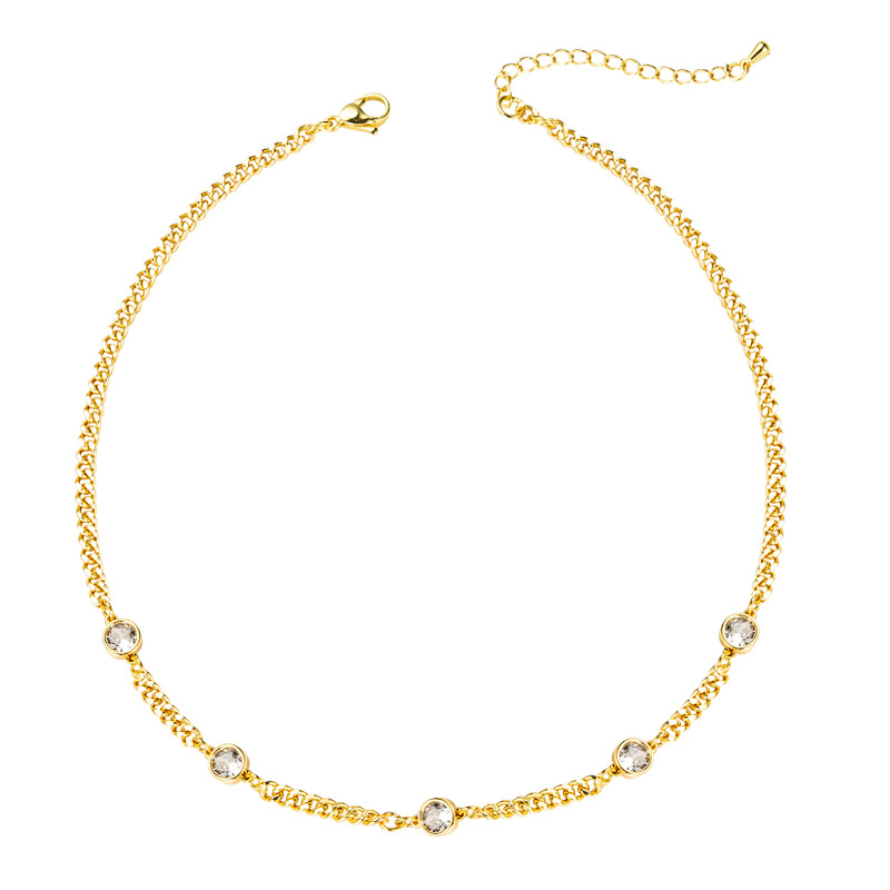 wholesale jewelry copper goldplated inlaid zircon necklace Nihaojewelrypicture6