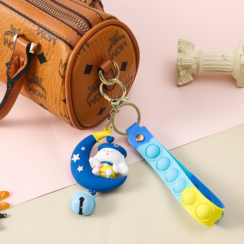 Moon jade cinnamon dog pendant ins style school bag pendant key chain high-end business car key chain doll wholesale