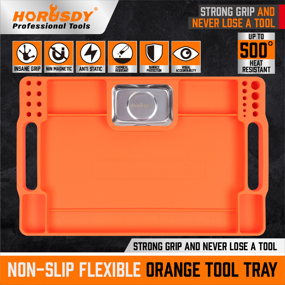 跨境热销亚马逊爆款单个硅胶工具盘带不锈钢盘硅胶工具零件盘