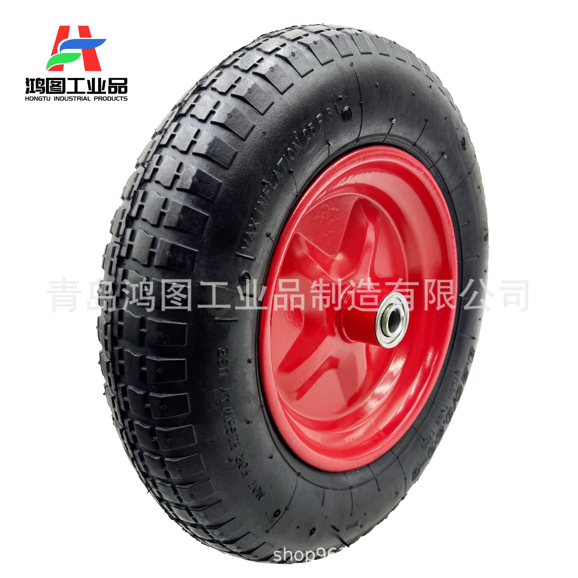 14寸3.25/3.00-8橡胶充气轮子手推车工具车花园车轮胎高载重批发