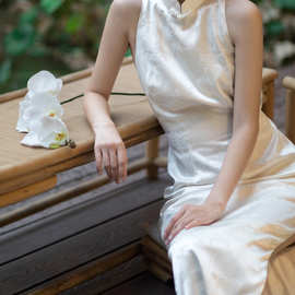 2024改良白色旗袍【题序】新中式新娘订婚敬酒服礼服裙日常可以穿