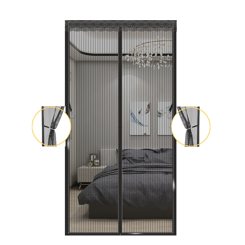 Cortina antimosquitos de banda magnética completa, ventana de pantalla sin perforaciones para el hogar de verano, velcro autoadhesivo magnético magnético de verano