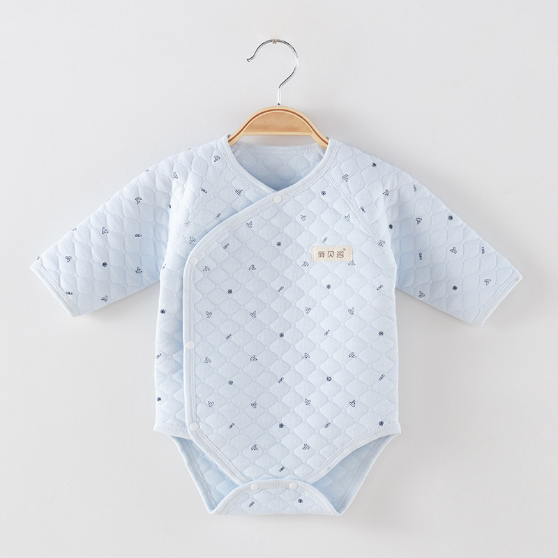 Bebé recién nacido vaina algodón recién nacido bebé primavera y otoño invierno ropa manga larga tocando fondo sin hueso mono mameluco