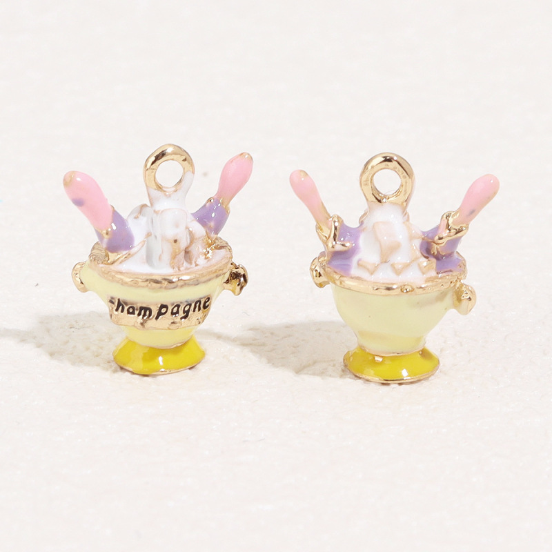 合金三次元オイル滴下シミュレーションカラーアイスクリームペンダント DIY 手作りジュエリーペンダントアクセサリー材料|undefined