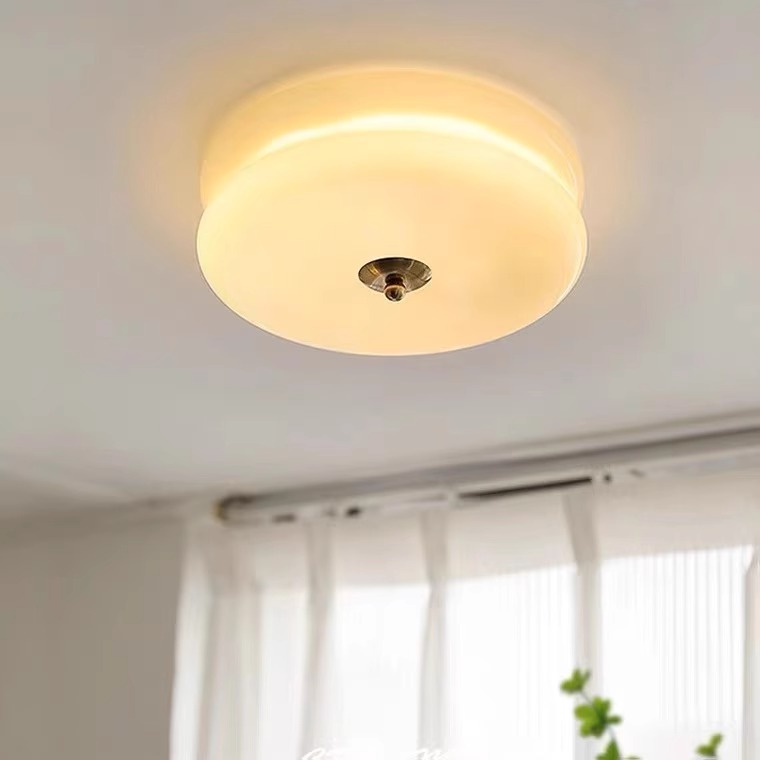 Ventura francesa crema dormitorio principal lámpara de techo de vidrio redonda antigua bolsa casa estudio segundo dormitorio porche lámparas de balcón