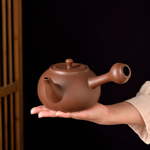 新款紫砂酒精炉家用户外鼓形提梁壶复古侧把壶便携式围炉煮茶套装