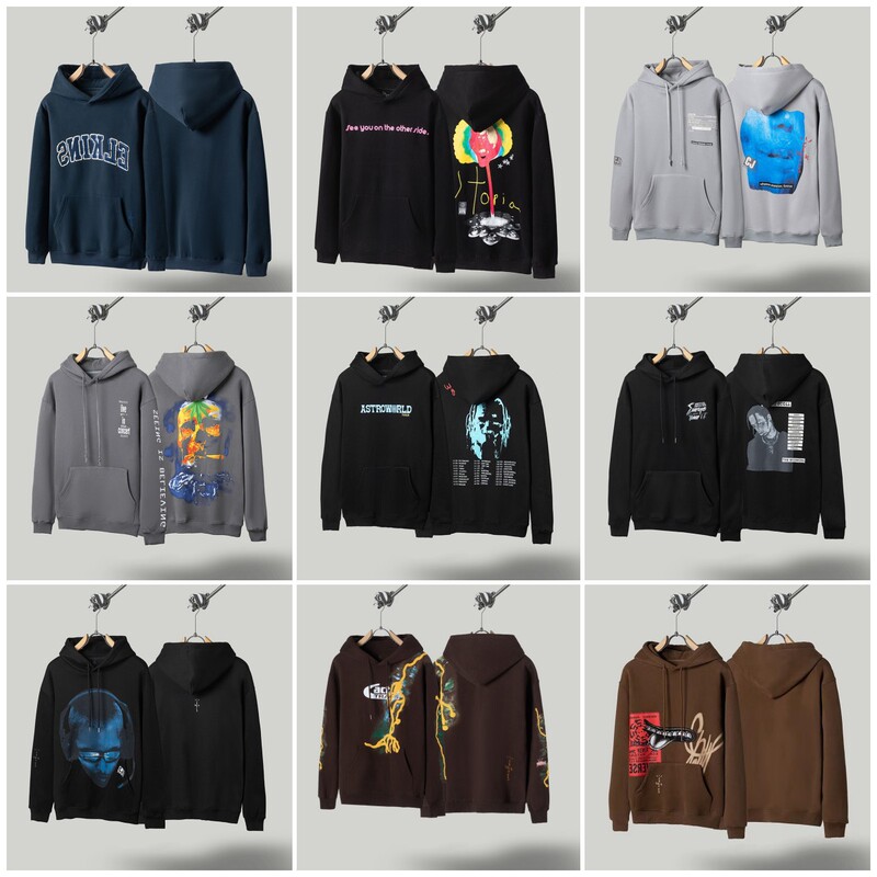 Travis Scott Cactus Jack Perimeter Limited Lightning Foam Printed Casual fleece-lined Hooded Sweat